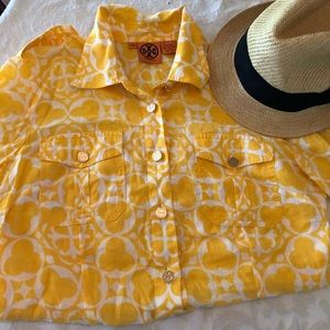 Authentic Tory Burch 1/4 Button Down Summer Blouse
